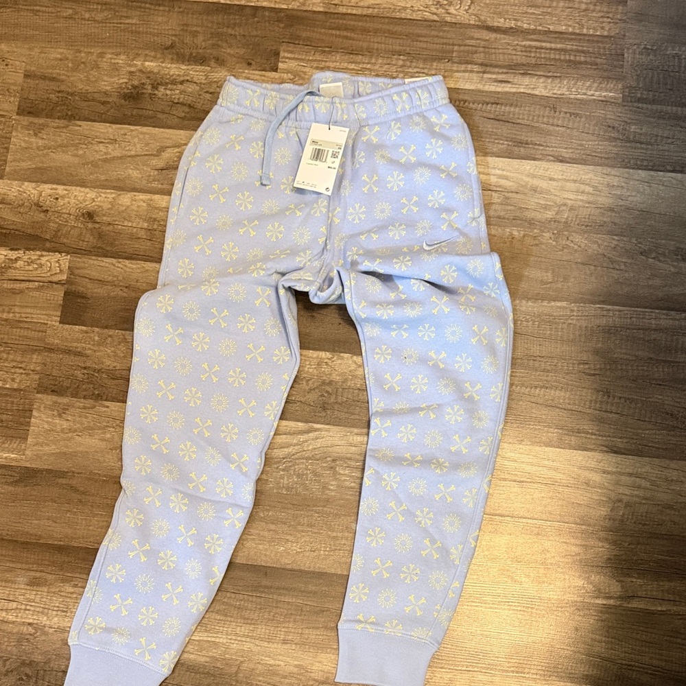 Mens Light Blue Snowflake Joggers